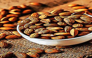 A bowl of almonds on the table