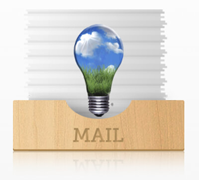 InMail image with CMS bulb A light bulb with grass inside of it