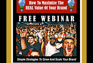 Crowd at a branding webinar promotion.