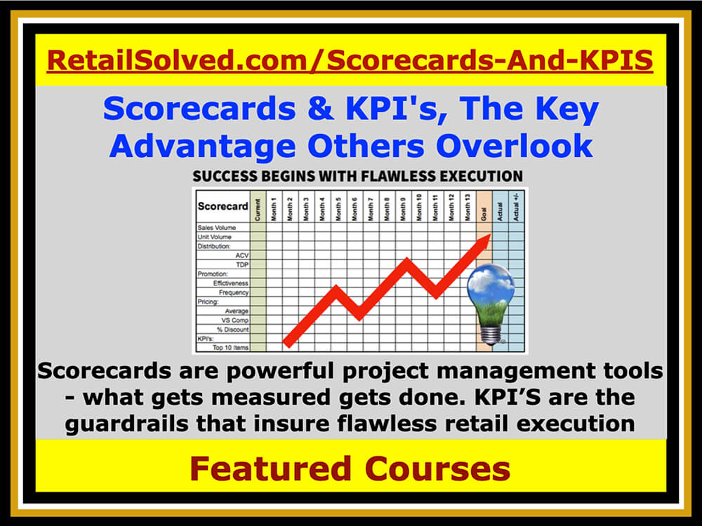Scorecards are powerful project management tools - what gets measured gets done. KPI’S are the guardrails that insure flawless retail execution