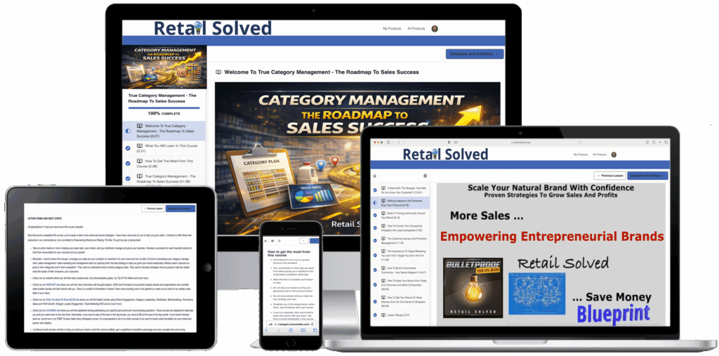 Devices displaying a business training website.