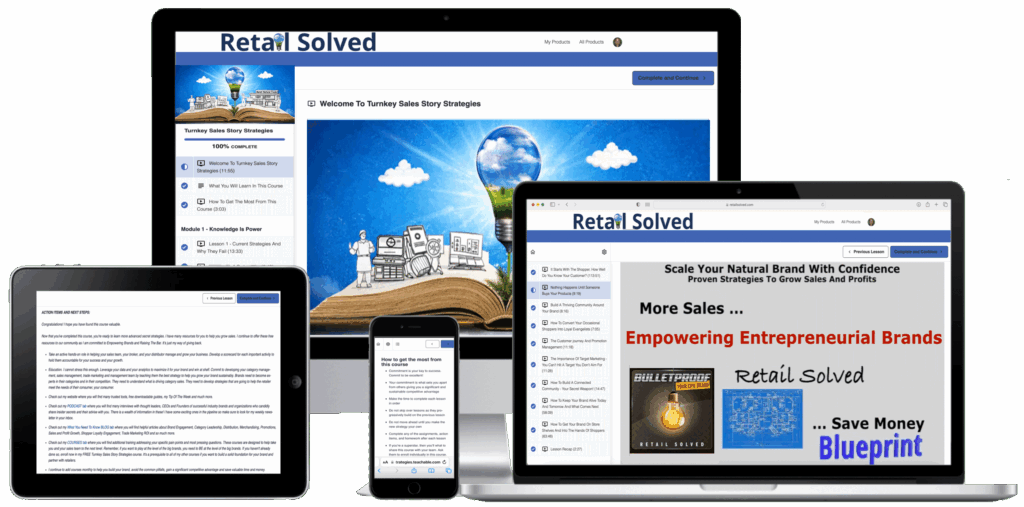 Digital devices displaying sales strategy content.