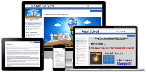 Digital devices displaying sales strategy content.