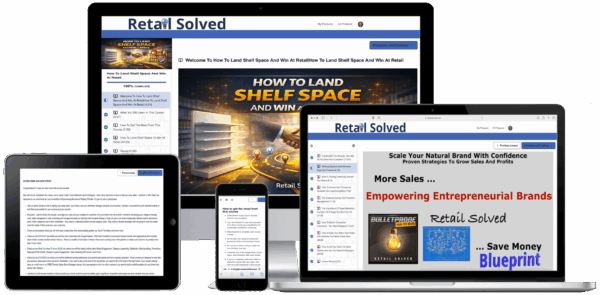 Multiple devices displaying retail strategies graphic.