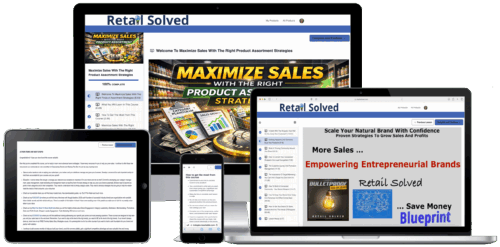 Multiple devices displaying marketing course content.