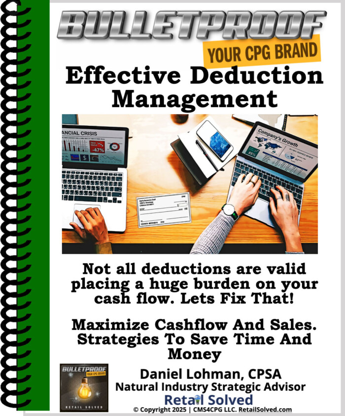 Cover of a booklet on effective deduction management for CPG brands.