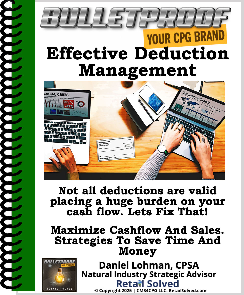 Cover of a booklet on effective deduction management for CPG brands.