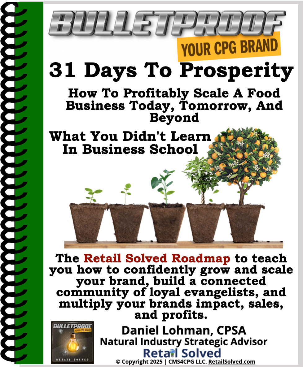 A promotional flyer for a food business growth program with a tree growing from small plants.