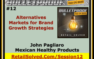 Promotional slide for Bulletproof's brand growth strategies session by John Pagliaro.