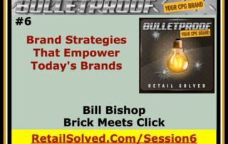 Promotional slide for Bulletproof brand strategies session by Bill Bishop.
