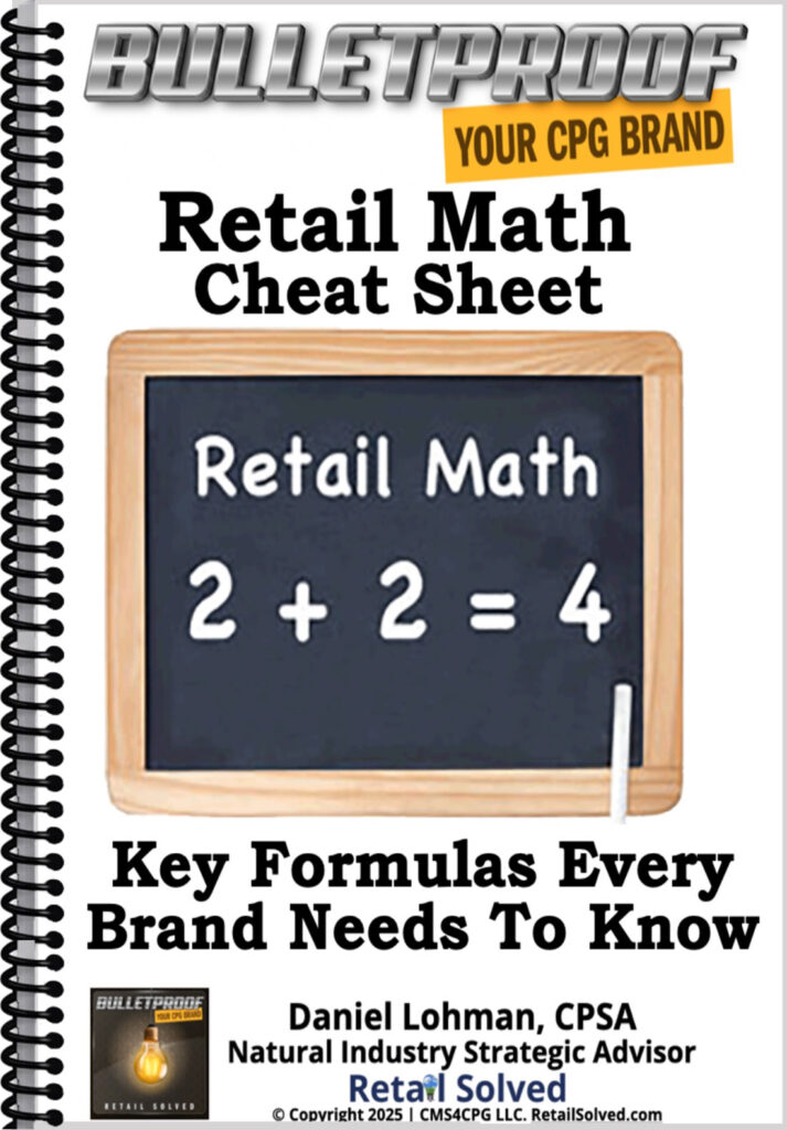 G3 Cover of a retail math cheat sheet book by Daniel Lohman for CPG brands.