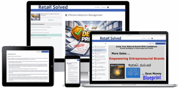 Various devices displaying Retail Solved's business and sales management content.
