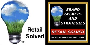 Light bulb with grass and retail branding.